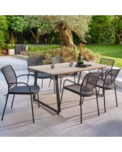 Conjunto de jard&iacute;n de acero para 6 personas Hania GoodHome