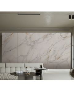 Revestimiento de pared decorativo Calacatta Gold brillo 260x120x0,4cm Supreme SPC