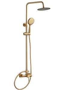 Valaz barra de ducha redonda ajustable 120cm dorado cepillado - 25cm
