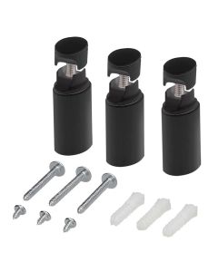 Kibath set soportes radiador secatoallas acabado negro mate de abs