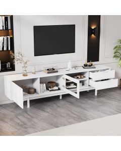 Mueble de tv con 2 puertas y 2 cajones blanco 50,5x200x40cm