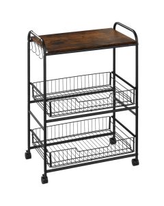 Carrito de cocina 60x38x85.5 cm color marrón Homcom, hogar - cocina