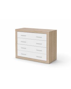 Comoda kiara de 4 cajones cambria y blanco 98x82 cm