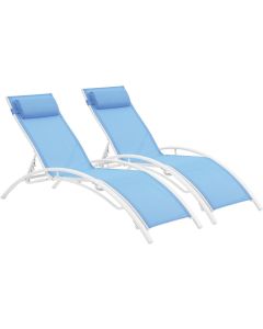 Conjunto de dos tumbonas de aluminio beauty - "phoenix" - azul