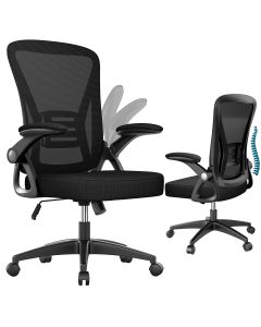 Silla de oficina con reposabrazos ajustables, negro