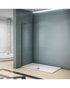 Mampara de ducha fija vidrio antical de 8mm con barra 45cm,(58-60)x200cm