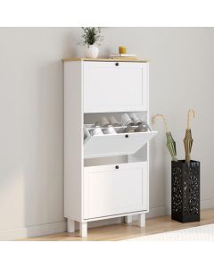 Mueble zapatero blanco de 3 puertas 60 cm