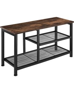 Zapatero estilo industrial y 2 estantes 80x30x45,5 cm madera oscura