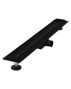 Canal de ducha 70cm 2en1, alicatable, acero inoxidable negro luxebath