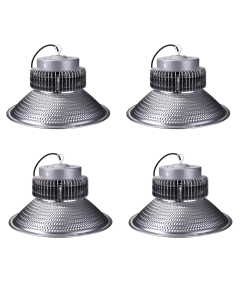 4x campana LED, 10.000 lm 100w, iluminación comercial, luz fría 6000k, ip20