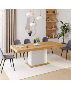 Mesa comedor extensible eden madera blanca - 160-200 cm