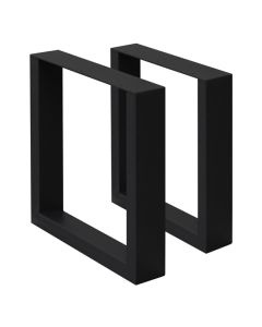 2x patas de mesa industrial 40 x 43 cm acero negro perfiles cuadradros