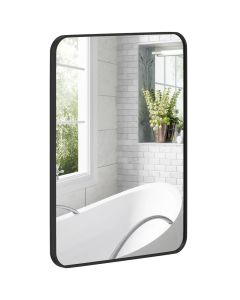 Espejo de baño 60x2.5x80 cm vidrio, metal Homcom, hogar - baño