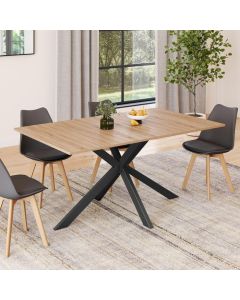 Mesa comedor rectangular alix madera negra - 160 cm