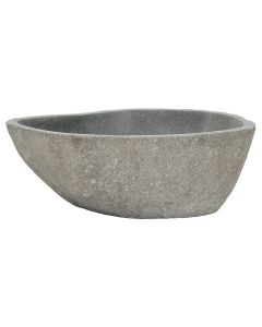 vidaXL lavabo ovalado piedra de río (37-46)x(29-36) cm