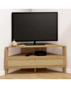 Mueble tv de esquina hanae - efecto natural - 100 cm