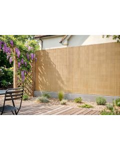 Pantalla de caña de PVC viso, 8 m de largo x 1,5 m de alto, color beige