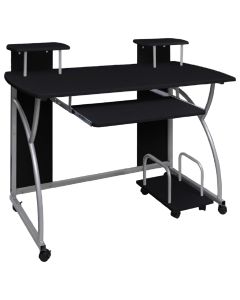vidaXL escritorio ordenador madera contrachapada negro 110x52x88,5 cm