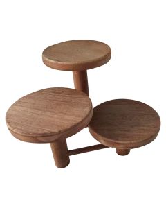 Soporte de madera para 3 macetas blanco d15x20/15/10