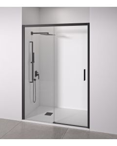 Mampara de ducha frontal negra 175-180 cm acceso derecha bellobath