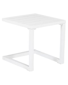 Mesa auxiliar barbados de aluminio blanco