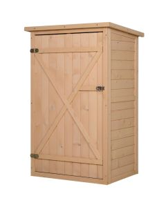 Caseta madera jardín 75x56x115cm madera de abeto color marrón Outsunny