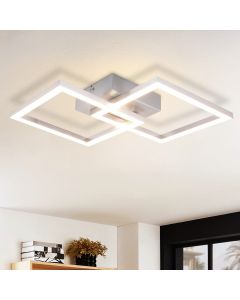Nettlife lámpara de techo LED cuadrada plata lámpara de techo de