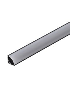 Perfíl aluminio negro para tira LED instalación esquinas - difusor opal x