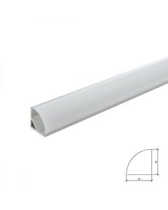 Perfíl aluminio para tira LED instalación esquinas - difusor opal x 2m