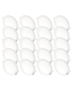 20x downlight LED 18w redondo, de empotrar blanco mate, luz fría 6000k