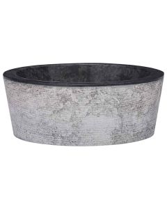 vidaXL lavabo mármol negro ø40x15 cm