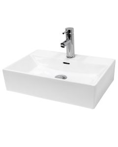 Lavabo cerámico rectangular 415x360x130 mm blanco