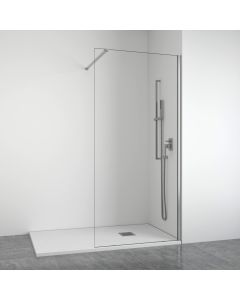 Mampara de ducha frontal fija 8 mm plata 78-80 cm bellobath