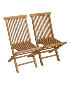 Pack de 2 sillas de jardín de teca lombok