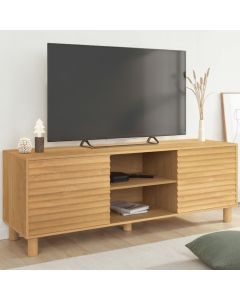 Mueble de tv de listones de roble con 2 puertas julie 140 cm