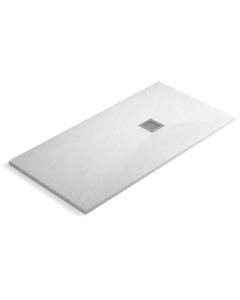 Plato ducha resina | válvula desagüe y rejilla | blanco | 80 x 120cm