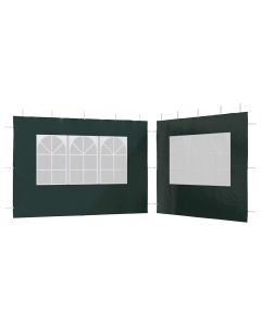 vidaXL paredes laterales de carpa de fiesta con ventana 2 uds pe verde