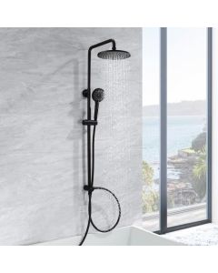 Columna de ducha - cecipa - negro - cabezal redondo 22 cm - ducha de 3 modo