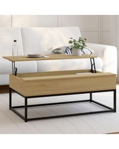 Mesa baja elevable rectangular - diseño industrial - 100x55 cm