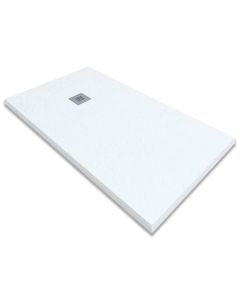 Plato ducha resina | válvula desagüe y rejilla | blanco | 80 x 170cm