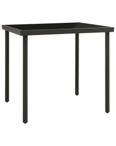 vidaXL mesa de comedor jardín vidrio y acero gris antracita 80x80x72cm