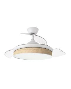 Ventilador dc moda 72w blanco/cañizo claro 3 aspas