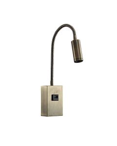 Aplique 3w 4000k capote cuero con usb e interrupt. 43x6x4 cm 285lm articula