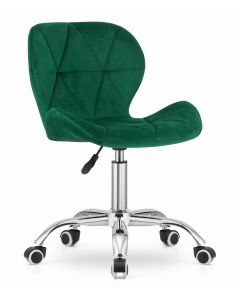 Silla giratoria valora avola de terciopelo verde, ergonómica para oficina