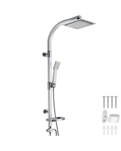 Conjunto de ducha con rociador de aluminio, plata 49 x 20 x 110 cm