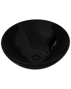 Lavabo de cerámica negro redondo