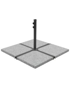 vidaXL base de peso de sombrilla de granito cuadrada gris 25 kg