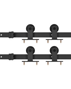 vidaXL kit de herrajes de puertas correderas acero negro 2 uds 183 cm