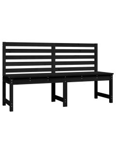 vidaXL banco de jardín madera maciza pino negro 157,5 cm