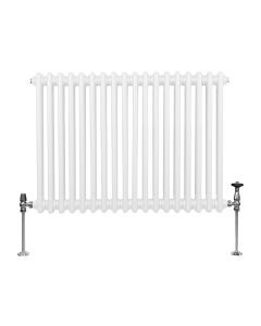 Radiador tradicional horizontal de 2 columnas - 600 x 832 mm - blanco
